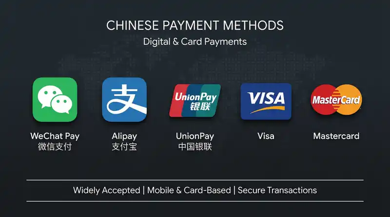 无限臀山支持的支付方式包括微信支付、支付宝、银联、信用卡和借记卡